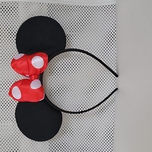 Minnie Mouse Ears Headband Official Disney Black Red White Polka Dots